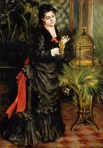 Ренуар Женщина с попугаем Генриетта Дарро 1871г